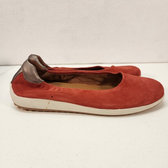 Caslon Bella Leather Suede Ballet Slip-On Flat Preppy Burgundy Women's Size 8.5M - Picture 8 of 13